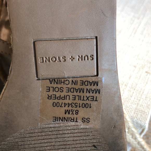 Like new Sun + Stone Trinnie strappy tall espadrille wedge sandal 8.5 - Picture 8 of 9